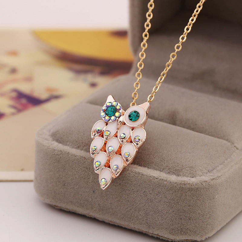 Owl Earrings and Necklace Jewelry Set for Brides