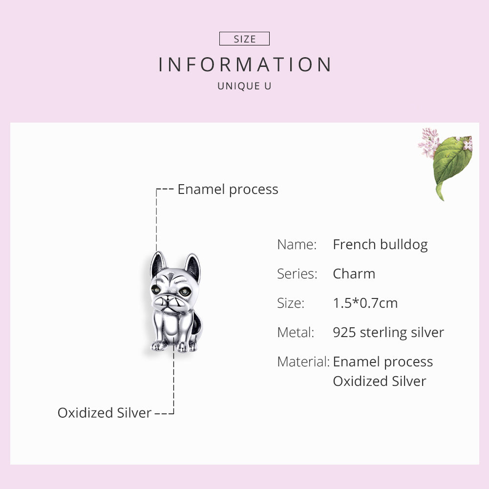 Sterling Silver Pendant - French Bulldog S925 Jewelry