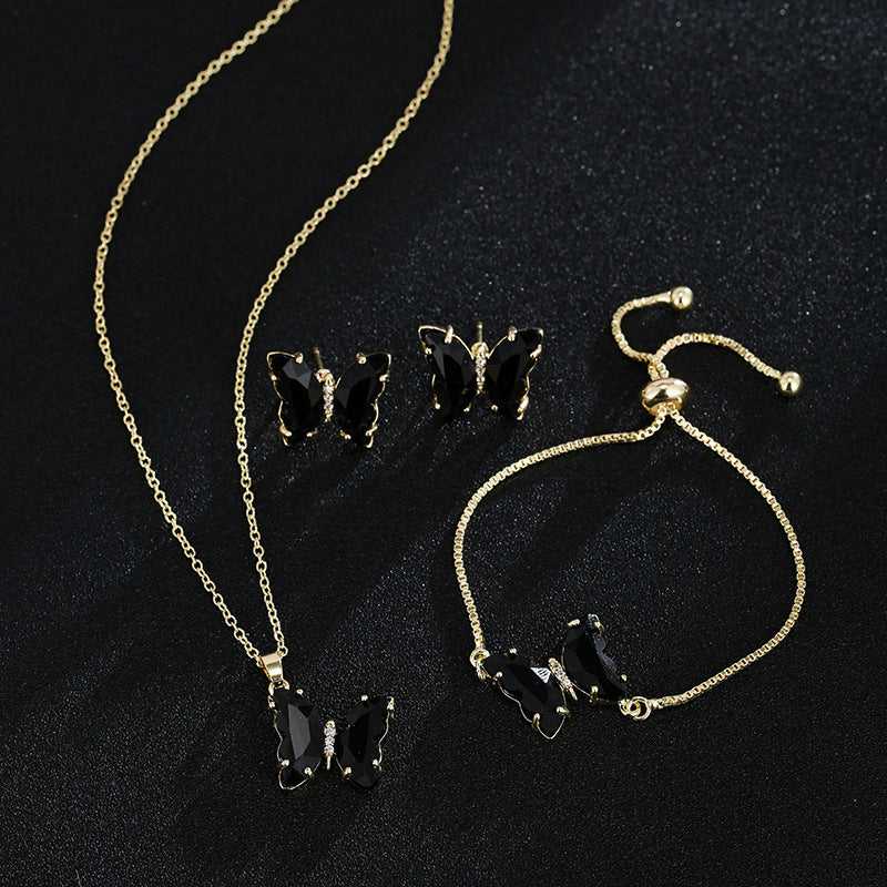 Butterfly Zircon Bridal Jewelry Set for Weddings