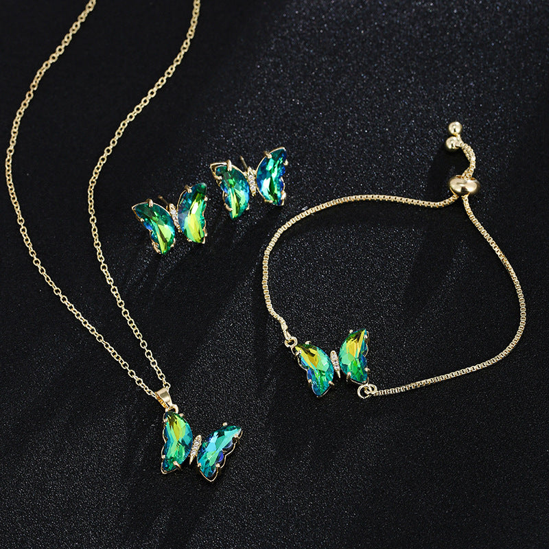 Butterfly Zircon Bridal Jewelry Set for Weddings