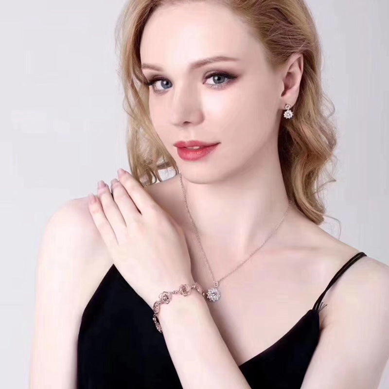 Women's Evening Jewelry Set with Necklace, Earrings & Bracelet