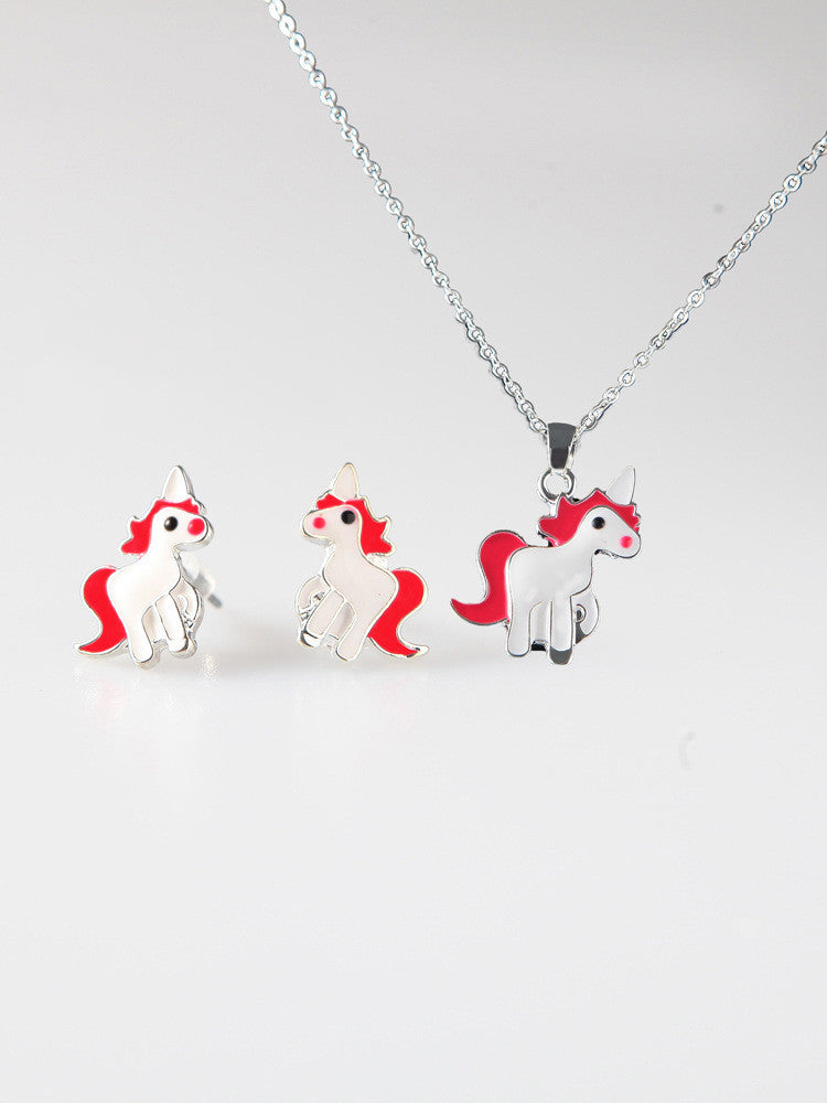 Trendy Alloy Pony Jewelry Set with Paint (Wholesale)