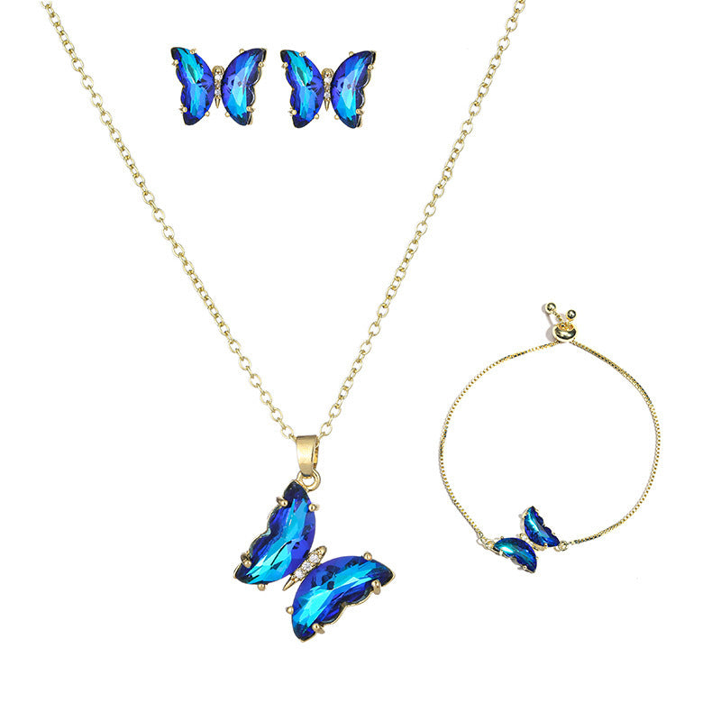 Butterfly Zircon Bridal Jewelry Set for Weddings