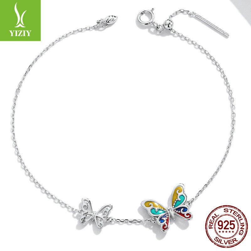 Original Silver Butterfly Jewelry Set with 925 Bracelet