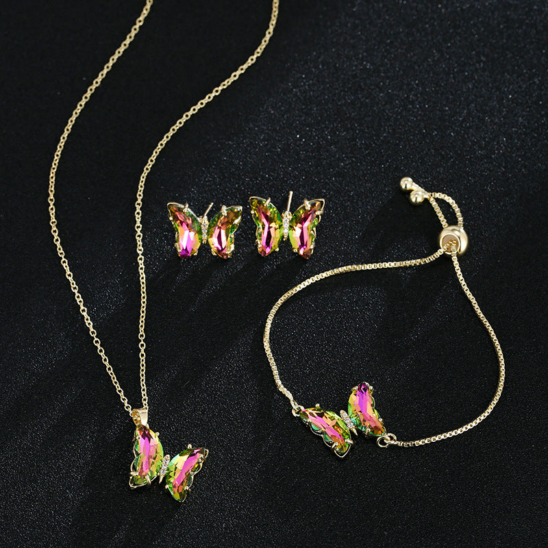Butterfly Zircon Bridal Jewelry Set for Weddings