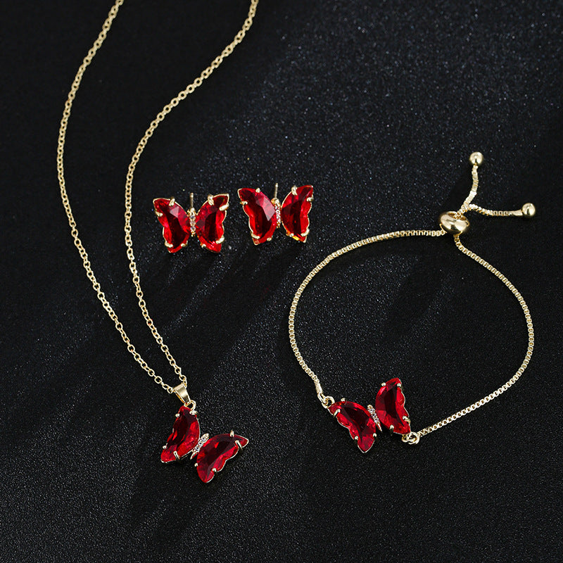 Butterfly Zircon Bridal Jewelry Set for Weddings
