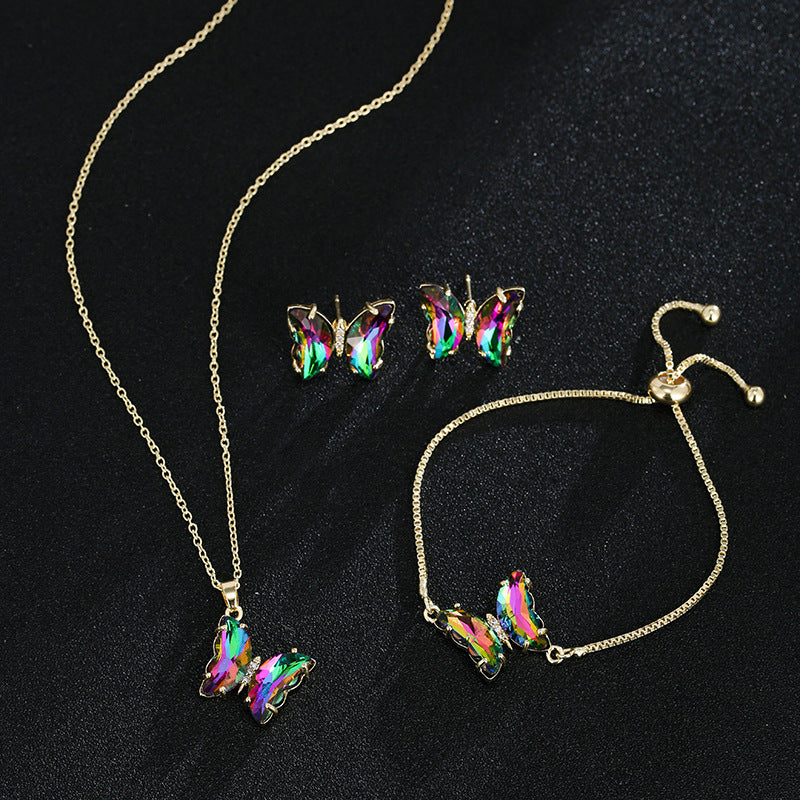 Butterfly Zircon Bridal Jewelry Set for Weddings