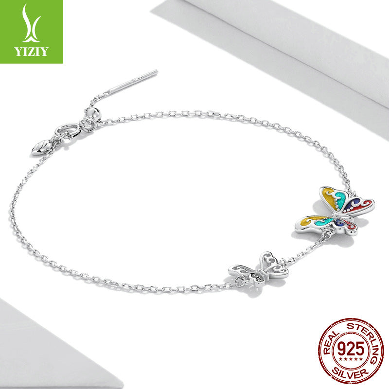 Original Silver Butterfly Jewelry Set with 925 Bracelet