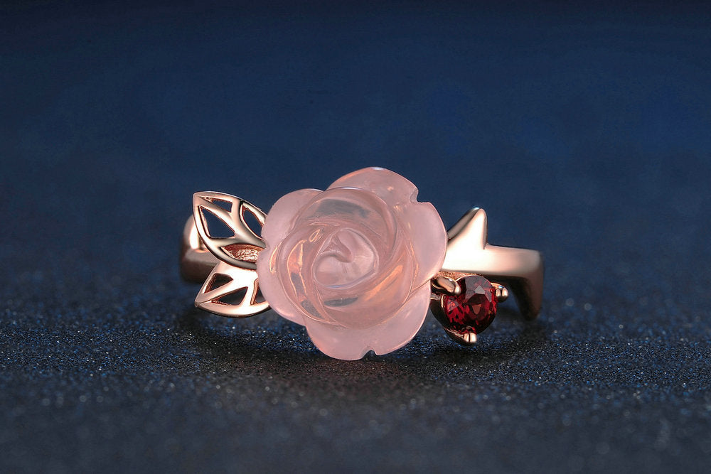 Natural Gemstone Jewelry Set with Rose Gold Finish