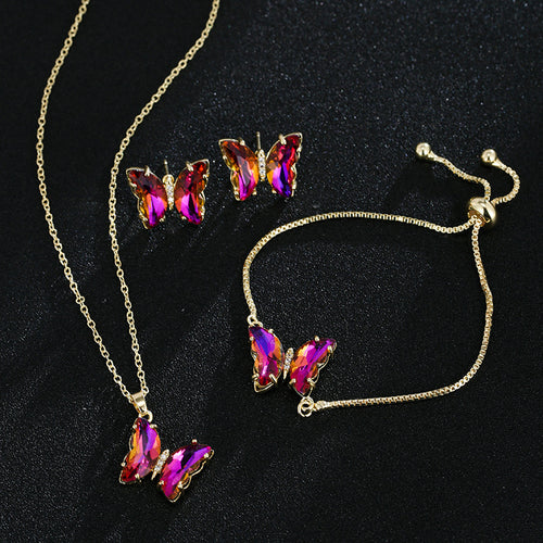 Butterfly Zircon Bridal Jewelry Set for Weddings