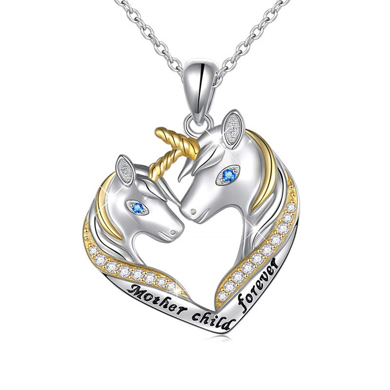 Unicorn Plated Jewelry Set with Drip Engraving Style