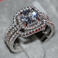 3-Layer Zircon Stone Ring Set - Stylish Fashion Jewelry
