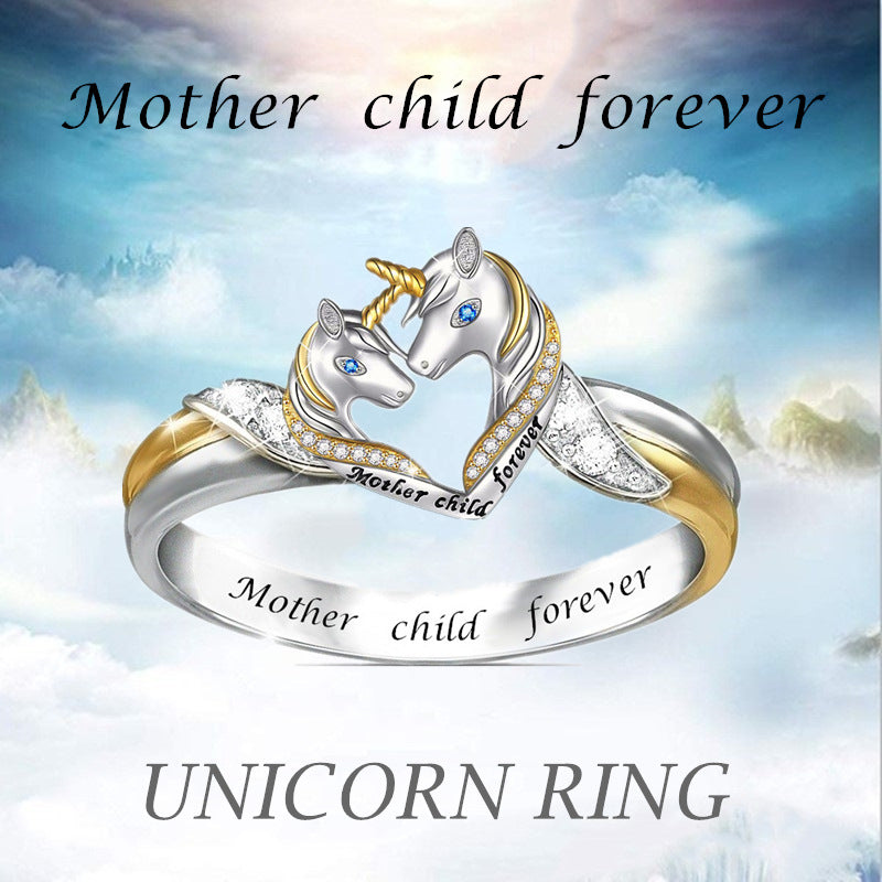 Unicorn Plated Jewelry Set with Drip Engraving Style