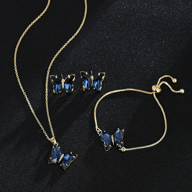 Butterfly Zircon Bridal Jewelry Set for Weddings