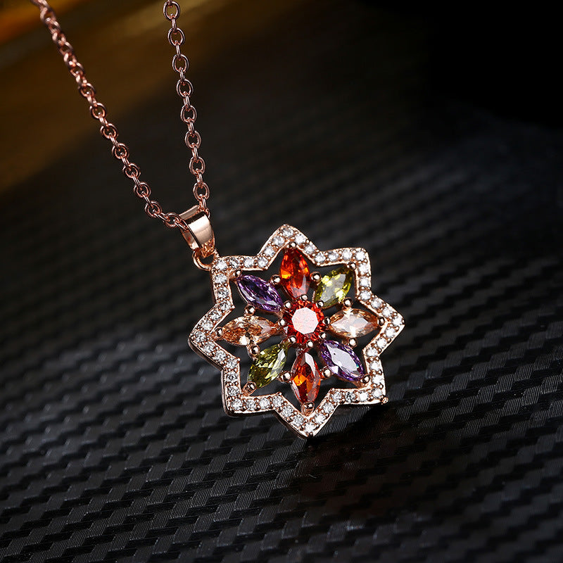 Bridal Zircon Jewelry Set with Necklace and Earrings