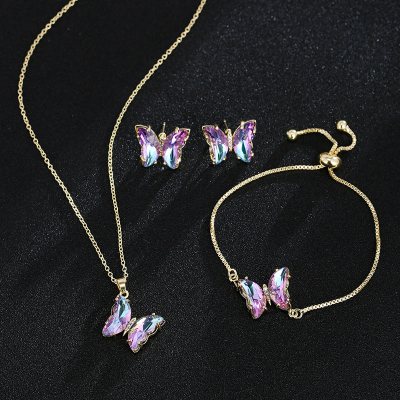 Butterfly Zircon Bridal Jewelry Set for Weddings